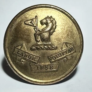 1800’s Firmin & Sons Ld LABOR IPSE VOLUPTAS London Brass Metal Button - Picture 1 of 5