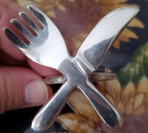 Vintage Serviettenringe mit Messer und Gabel - Bild 1 von 4