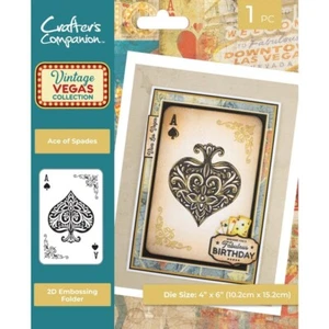 Crafter's Companion - VINTAGE VEGAS - 2D Embossing Folder - ACE OF SPADES - Picture 1 of 4