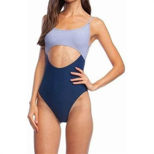 Traje de baño para mujer BCBGeneration 241447 recortado de una pieza azul talla pequeña Foto 1 de 2