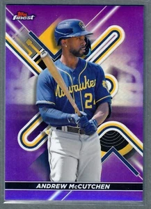2022 Topps Finest Andrew McCutchen Purple Refractor #/250 Brewers SP - Picture 1 of 2