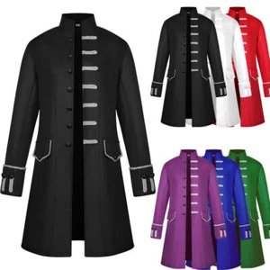 Pirate Gothic Fancy Dress Costume Steampunk Trench Coat Tailcoat Cosplay Jacket - Picture 1 of 17