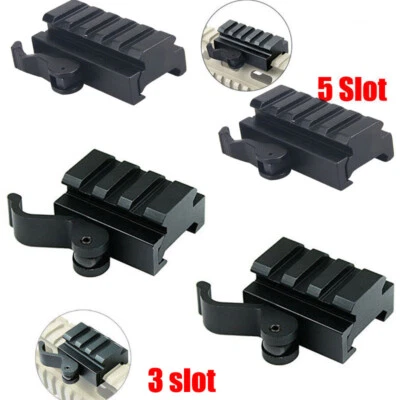 3/5 Slot Quick Release Picatinny Riser Scope Lever Mount Adapter fits 20mm Rail - Image 1 of 4