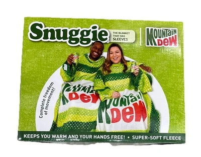 Mountain Dew Snuggie Super-Soft Fleece Blanket With Sleeves 71"x54" New - Image 1 of 2