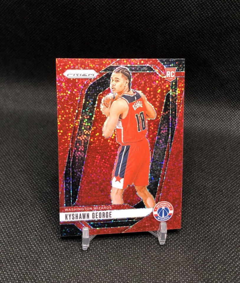 2024-25 Prizm Kyshawn George RED SPARKLE PRIZM ЦВЕТ МАТЧ SSP карточка дебютанта No257 - Изображение 1 из 4