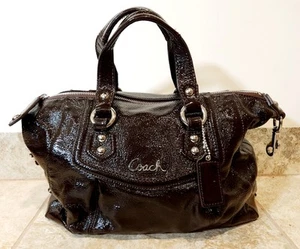Coach | Classic Small Brown Patent Leather Crossbody Duffle Bag Satchel Purse π - Picture 1 of 14
