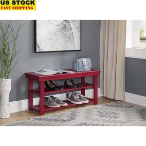 Oxford Utility Mudroom Bench W/ 2 Shelves Entryway Storage Solution Indoor Use - Picture 1 of 4