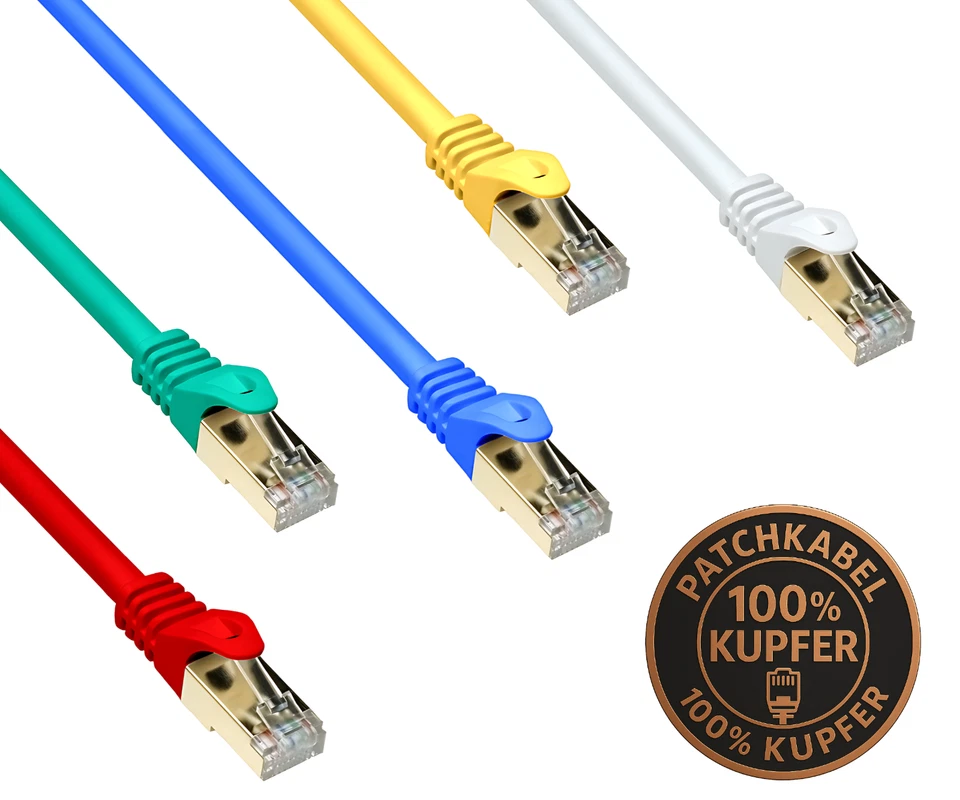 DINIC Cat.7 Patchkabel RJ45 LAN / Netzwerkkabel 10 Gbit/s LSZH Kupfer PoE+ AWG26 - Bild 1 von 1