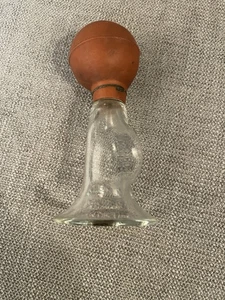 Antique Breast Pump Glass Nursing Baby Feeding Bottle With Rubber Ball Suction - Picture 1 of 7