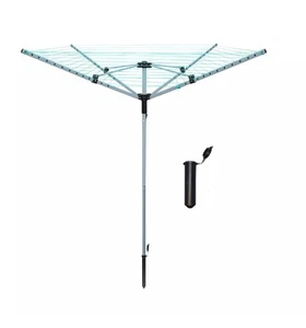 EPISENT Airer 4-Arm 60m Outdoor Clothes Washing Line Dryer with Ground Spike UK - Picture 1 of 4