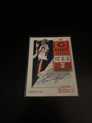 Javon Wims 2018 Panini Contenders Rookie Ticket Auto Bears 218 - Image 1 of 2