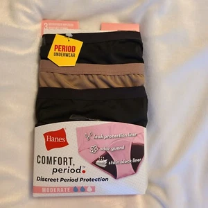 NEW! Hanes Women's Comfort Hipster Period Underwear Protection 3-Pack small 5 - Picture 1 of 7