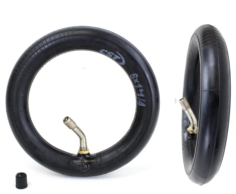 IMPAC 2x Schlauch Rollstuhl 6 x 1 1/4 für Rollstuhlreifen 150x30 mit Winkelventil