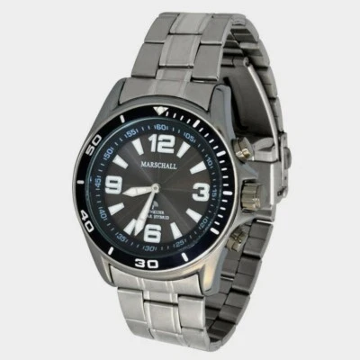 Sprechende Herren Funk Solar Hybrid Quarzuhr 1146S Edelstahlarmband verstellbar - Bild 1 von 4