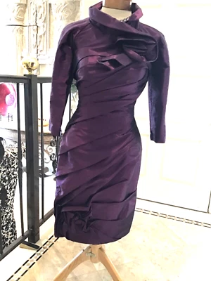 NWOT LOVE MOB evening formal social cocktail dress with bolero jacket purple  2 - Image 1 of 4