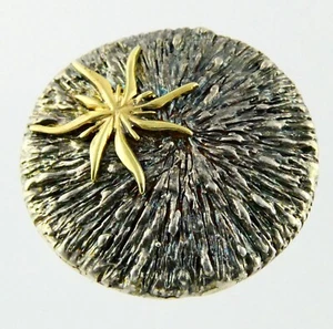 Colgante con prendedor protector solar de plata esterlina de oro amarillo de 14 k Prodesso Israel 925 585 - Imagen 1 de 11