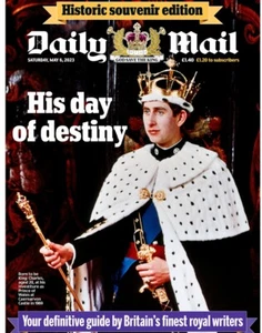 Daily Mail Zeitung Krönung 6. Mai König Karl III. Souvenirausgabe - Bild 1 von 4
