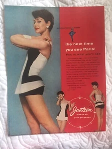 Vintage Jantzen Badeanzug Magazin Mode Retro Print Anzeige 1956 - Bild 1 von 1