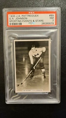 1935 J.A. Pattreiouex Sporting Events & Stars #89 G.A. George Johnson PSA 7 - Image 1 of 2