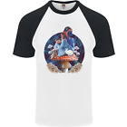 Trippy Alice Magic Mushrooms LSD Mens S/S Baseball T-Shirt