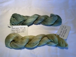 Menge 2 handgefärbte Stränge Baby Alpaka Spitze Wt. Garn - grüne Mischung jeweils 435 Yards - Bild 1 von 5