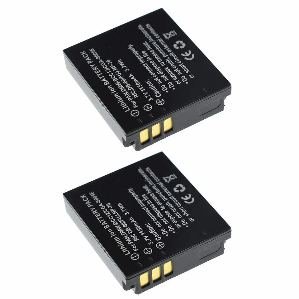 2pk BP-DC4 Ricoh DB-60 Replacement Battery for Leica C-LUX1 D-LUX2 D-LUX3 D-LUX4 - Image 1 of 4