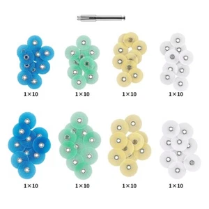 80 Pcs Dental Composite Finishing Polishing Discs Contouring Mandrel 12/14mm - Picture 1 of 8