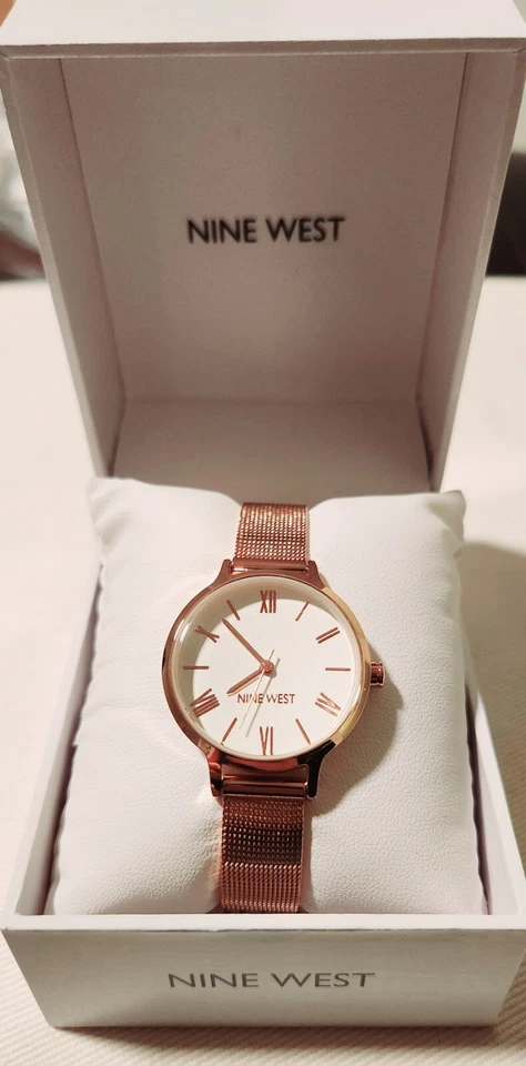 Nine West Women's Mesh Bracelet Watch 31mm Rose Gold-tone Nw/2228svrg