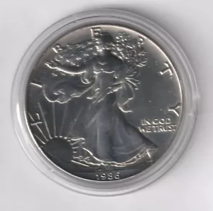 1 Oz USA 1986 American Eagle Silbermünze 999er Walking Liberty in STGL - (185) - Bild 1 von 2