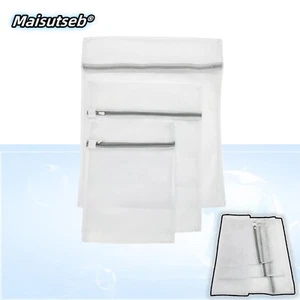 3pcs Nylon Coarse Mesh Thick Laundry Bag Laundry Storage Washing Zipper Bag - Picture 1 of 10