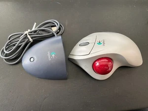 Logitech Inalámbrico Trackman Rueda Mouse Ball T-RA18 con Receptor USB Probado Funciona - Imagen 1 de 7