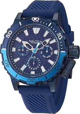 Reloj multifunción Nautica Hombre NAPGLAS35 "Glenrock" Azul Silicona Silicona Foto 1 de 4