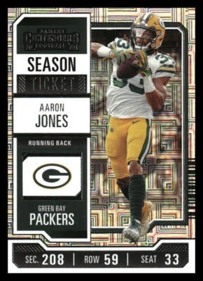 2023 Panini Contenders #36 Aaron Jones Season Ticket Retail *Mythic Relics* - Image 1 of 2