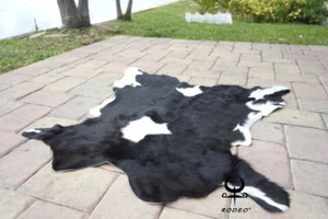 Rodeo Black Calf cowhides rugs cow skin small size approx 2x3-3x3 ft - Picture 1 of 1