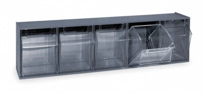 QUANTUM STORAGE SYSTEMS Quantum Storage QTB305GY Clear Tip Out Bins, Gray - 5.25 x 23.62 x 6.5 in. *NEW*