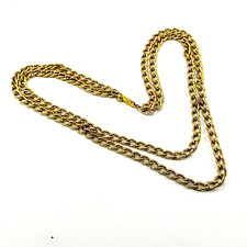 Long 17 Inch Drop 2 Strand Textured Light Gold Tone Chain Link Necklace Vintage