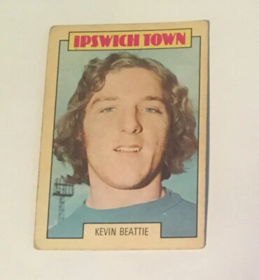 A&BC Gum, FOOTBALLERS, Blue Back, 1973, Kevin Beattie, Ipswich Town, #42 - Image 1 of 2