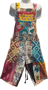 Nuevo con etiquetas HILOS SAGRADOS Funky Parche Hippie Algodón MONO MAMELUCO MONO JUMPER L - Imagen 1 de 5