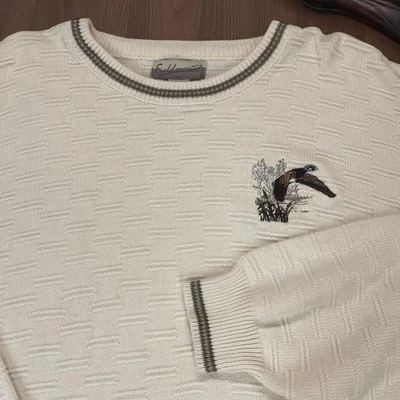 VTG 90s Fieldmaster Sweater Mens Sz 2XL Hunting Duck Embroidered USA Chunky - Image 1 of 4