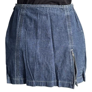Vintage Y2k Guess Jeans Low Rise Denim Mini Skirt Grunge - side Zip Accent UK S - Picture 1 of 11