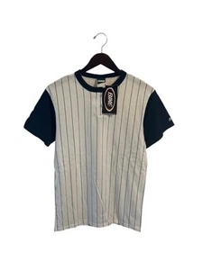 vintage bike pinstripe henley baseball shirt mens size small deadstock NWT 90s - Picture 1 of 9