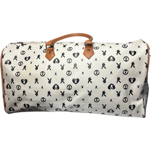 Vintage Y2k Playboy Bunny Logo Seesack weiß schwarz Reise Weekender Tasche XL - Bild 1 von 16