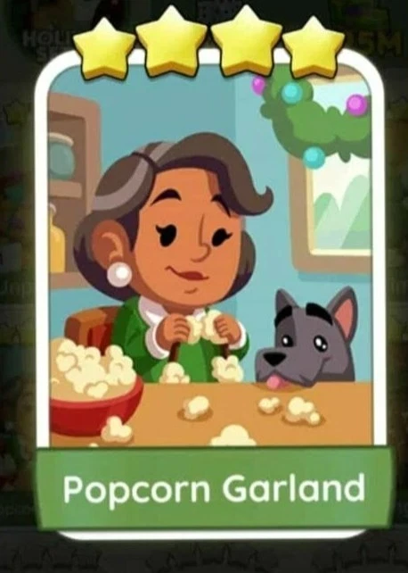 1x Popcorn Garland 🎲 Monopoly Go Digital Sticker TRADE CARD - Image 1 of 1