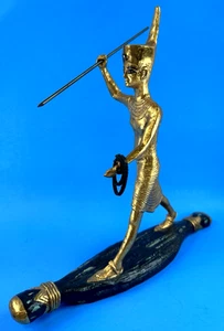 70’s Egyptian Gold Gilded King Tutanchamun Figure Statue Theatrical Creation 11" - Bild 1 von 16