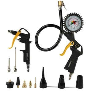 Tire Inflator Deflator Air Pressure Gauge with Rubber Hose, Heavy Duty Air Co... - Picture 1 of 6