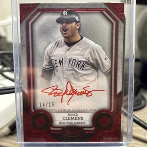 Roger Clemens 2024 Topps Tier One Red Foil Autograph SSP #/15 New York Yankees - Picture 1 of 3