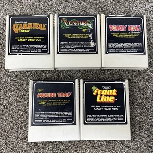 LOT 5 Atari 2600 Coleco Games Carnival Front Line Mouse Trap Donkey Kong Venture - Picture 1 of 4