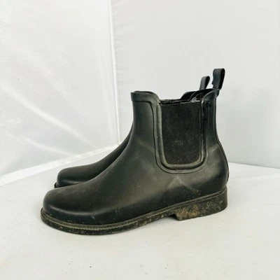 J. Crew Black Chelsea Rain Boots Women’s Size 8 Foto 1 de 4