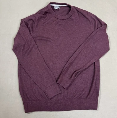 VAN HEUSEN Pullover Sweater Crew Neck  Cotton Classic Style Men's M Burgandy - Image 1 of 4