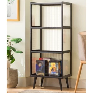 Display Cabinet Toy Model Storage Shelves Rack Bamboo Acrylic Bookcase Organizer - Picture 1 of 26